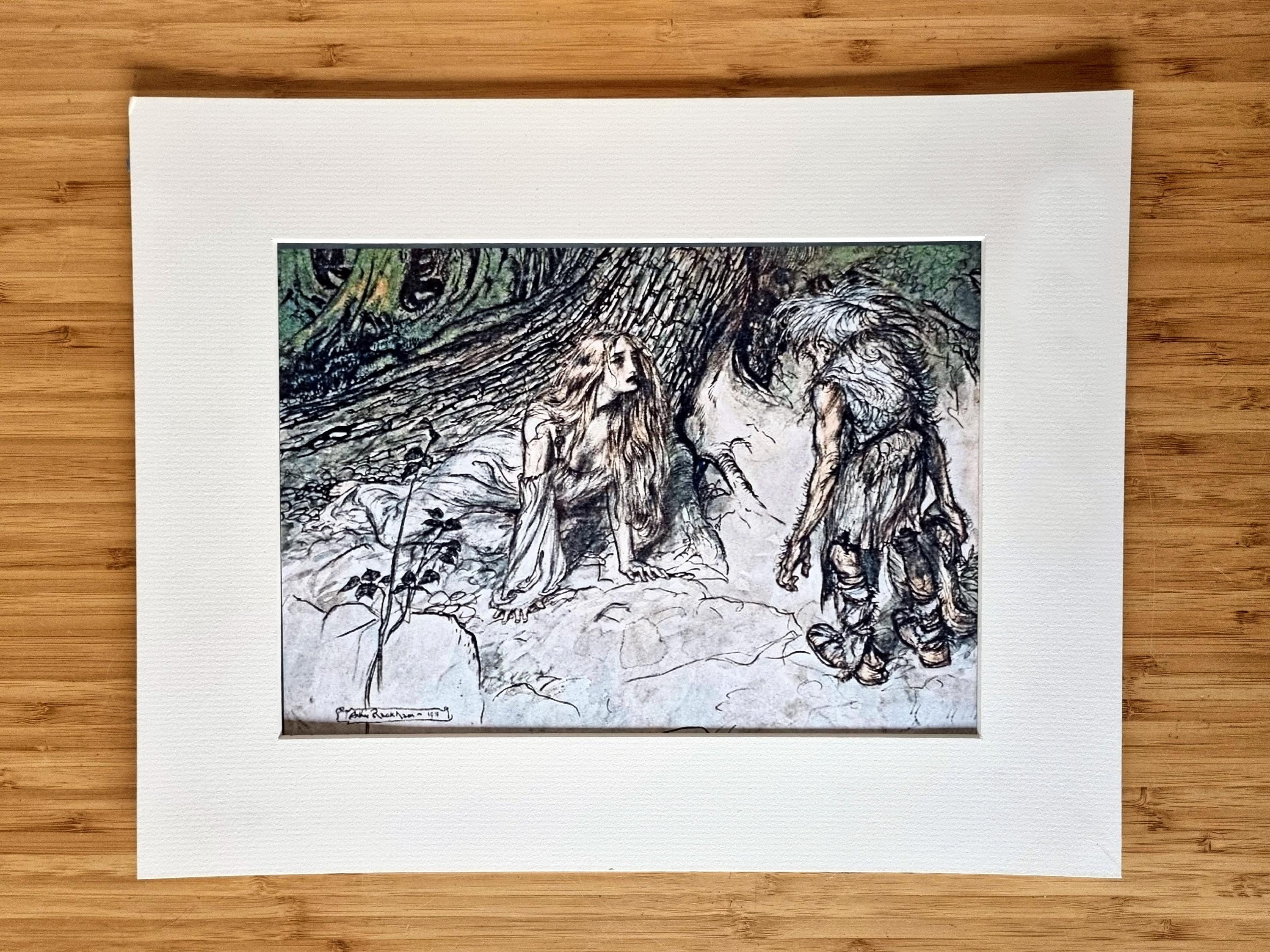 Art Print Illustration, Arthur Rackham Mime Finds Siegfrieds Mother ...