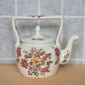 Vintage China Teapot Small Floral ARTHUR WOOD ENGLAND Square Handled Fall Colour