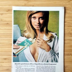 1960s Tiparillo Cigars Ad: Original Vintage Print Magazine Clipping