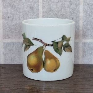 Royal Worcester Evesham Jar | Vintage Porcelain Fruit Design | Pears Blackcurrants Kitchen Storage | English Botanical Decor