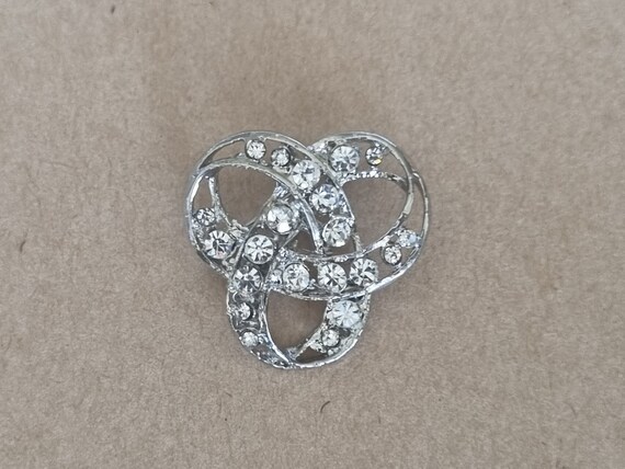 Austrian Crystal Diamond Small Sparkly Brooch, Cr… - image 2