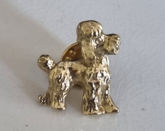 Krawattenklammer Vintage Gold Tone Pudel Hund Herren Accessoires