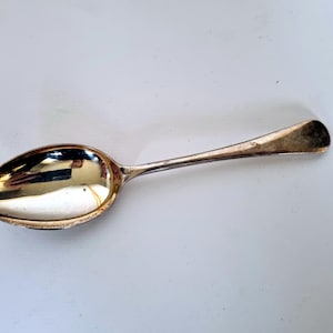 Vintage Silver Plate Spoon, Ronella Flatware, Mid Century Tableware, English Serving Spoon