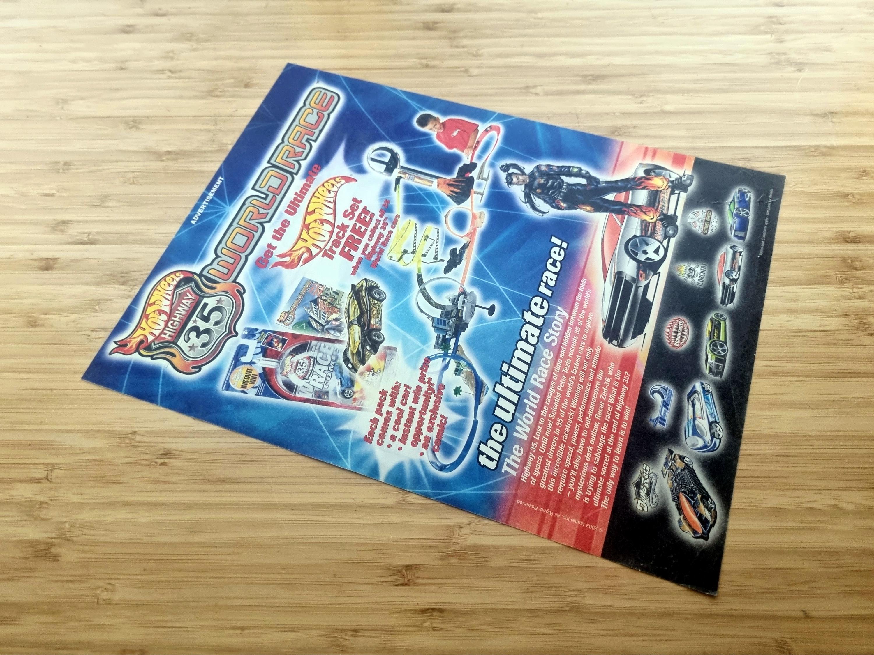 Original 2003 Hot Wheels Highway 35 World Race Advert, 35th