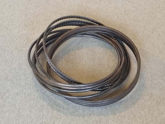 Bronzed Metal Bracelets | Interlocking Bangle Set… - image 5