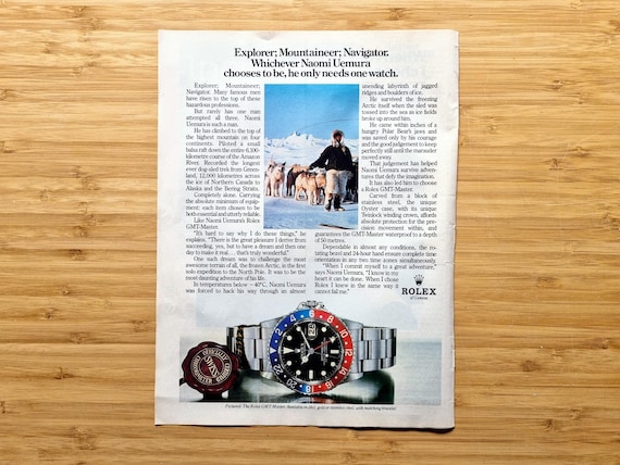 1980s Rolex Original Print Ad, Vintage Advertising Page
