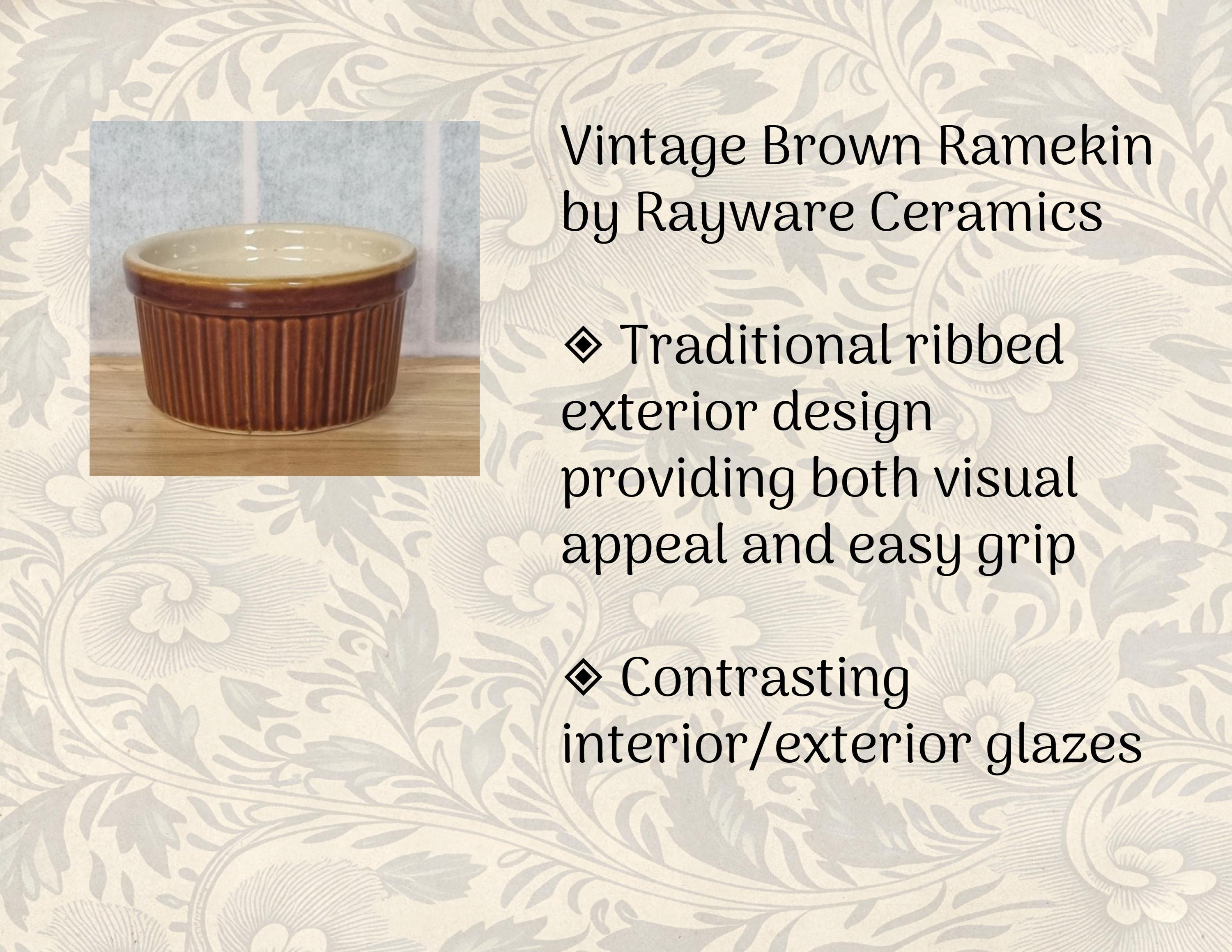 Rayware Tableware Logo Vintage Brown Ramekin | Rayware Ceramics | Ribbed Stoneware Dish ...