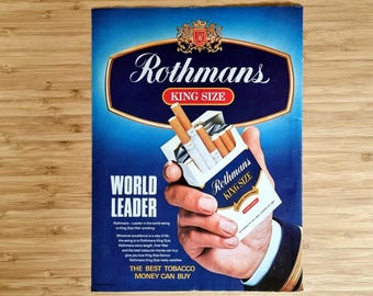 Vintage Rothmans De Luxe Pall Mall Cigarettes Advertising Tin
