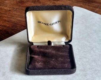 Vintage Jewelry Display | Brown Velvet Interior | Antique Presentation Case | Collectible Jewelry Storage Richard Gerson Gift Box