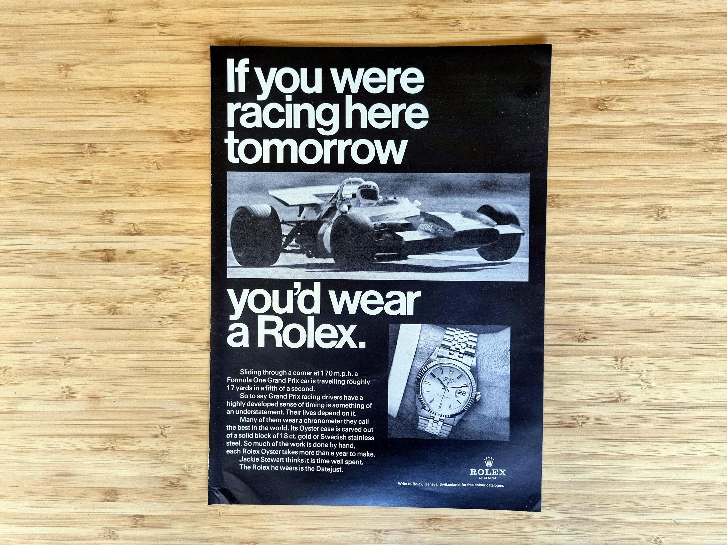 1960s Rolex Datejust Ad | Grand Prix Racing Advert, “if You Were