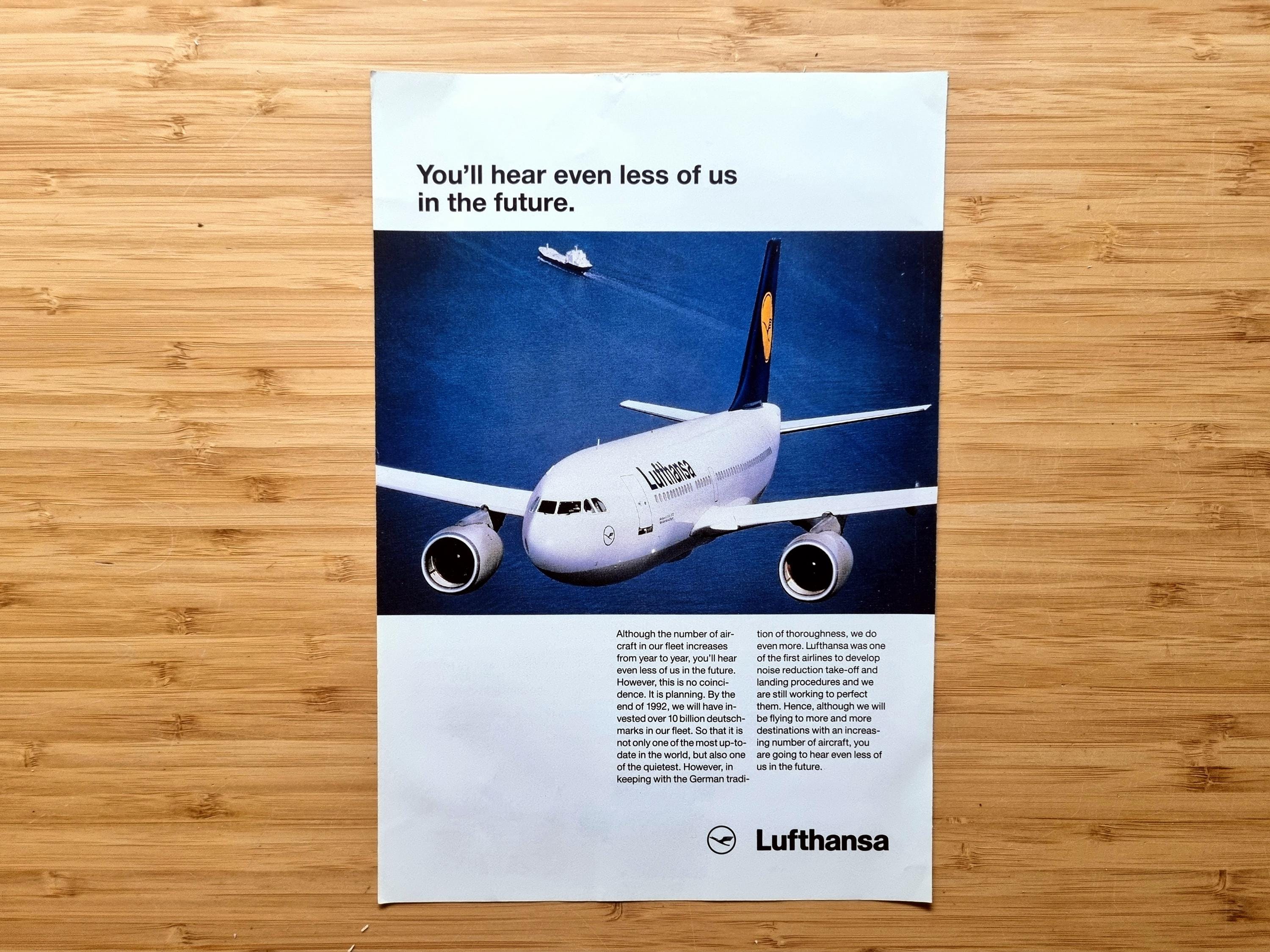 ヴィンテージ航空会社広告プリント、ルフトハンザ航空の航空機騒音