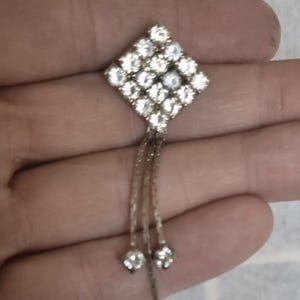 Vintage Rhinestone Paste Dangle Brooch