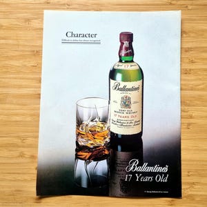 1988 Ballantine&#39;s Scotch Ad, Original Print Advert, Magazine Clipping, Collectible Ephemera