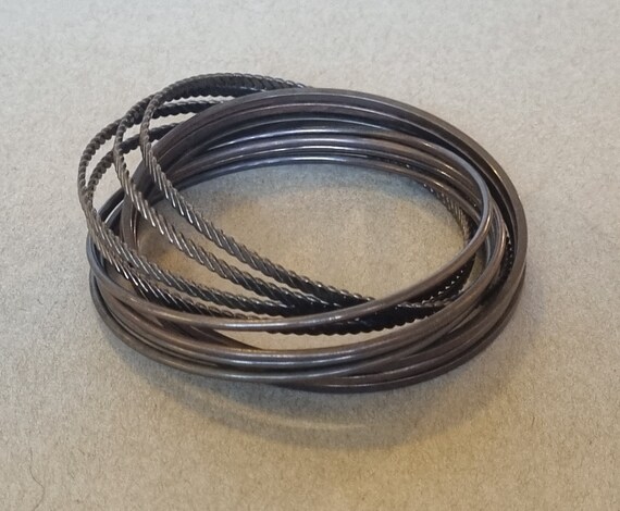 Bronzed Metal Bracelets | Interlocking Bangle Set… - image 6