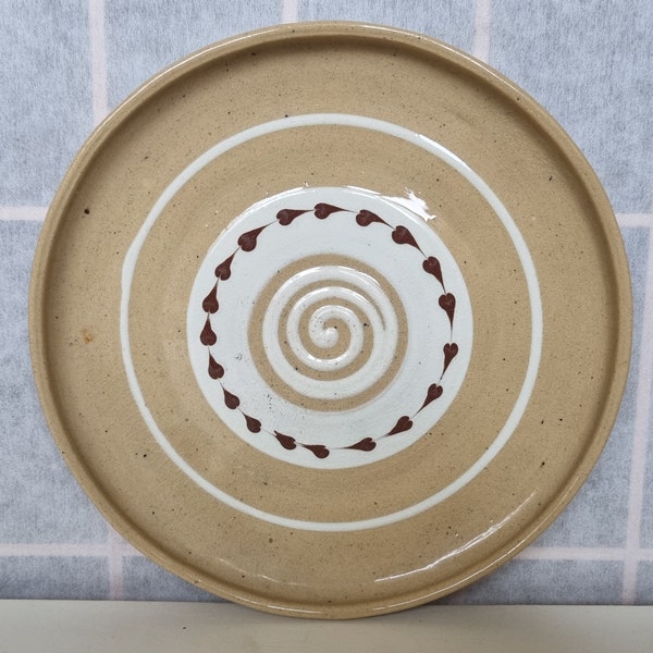 British Studio Pottery Plate Brown Glazed Vintage Ceramics Unsigned