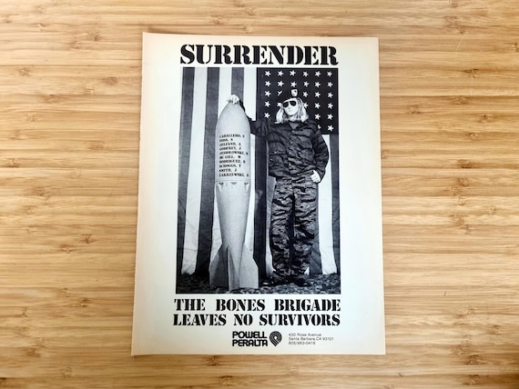 Skate Shop Wall Art, Powell-peralta Bones Brigade 1980s Ad