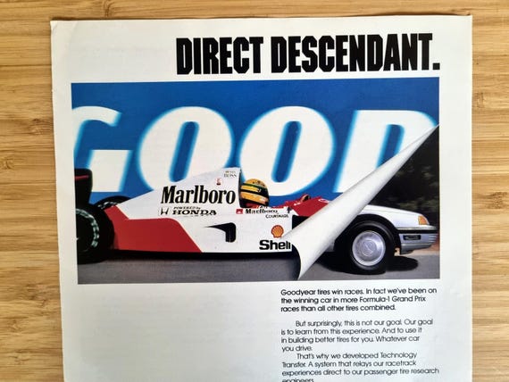 アイルトン・セナの広告、マクラーレン・ホンダ、1991年のヴィンテージ