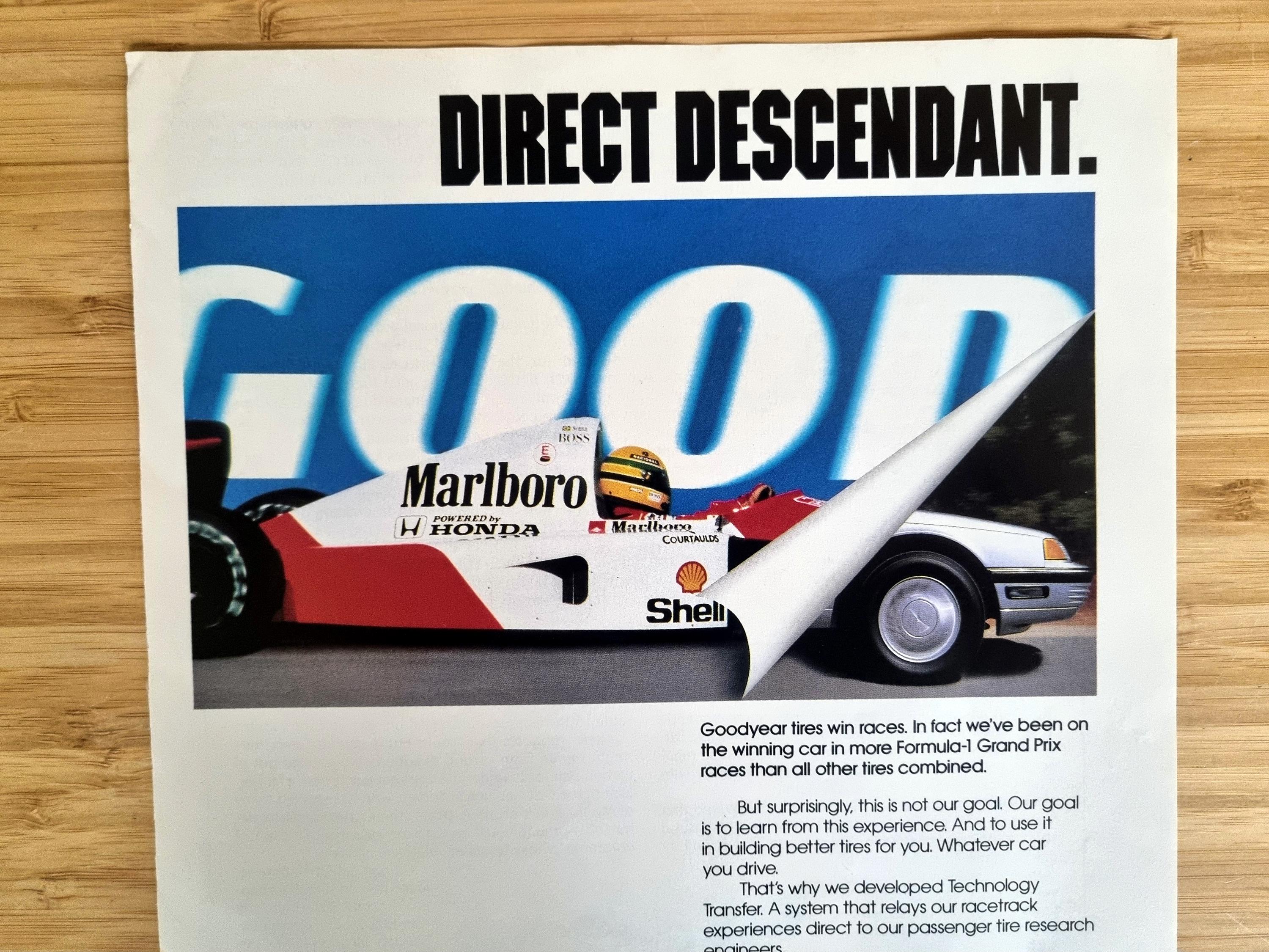 アイルトン・セナの広告、マクラーレン・ホンダ、1991年のヴィンテージ