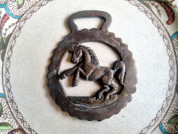 Grande figurine de cheval MCM en laiton - France