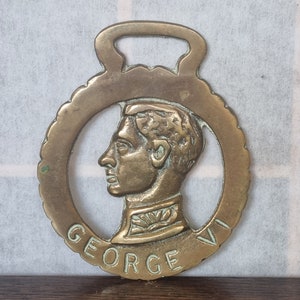 Vintage Horse Brass Medallion British Royalty King George VI