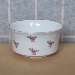 sucrier vintage des années 1950 | Collingwood Staffordshire Rose Rose Chine | Plat de service floral anglais en porcelaine | Garniture en or blanc