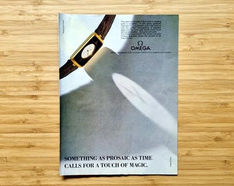 Original 1920s Vintage Omega Watch Ad Print: Authentic French