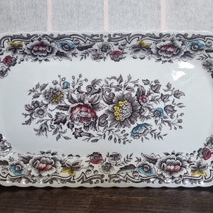 Ridgways Ironstone Serving Tray | Vintage 1950s Clifton Pattern | Rectangular Floral Dish | Decorative Biscuit Plate | Home Decor
