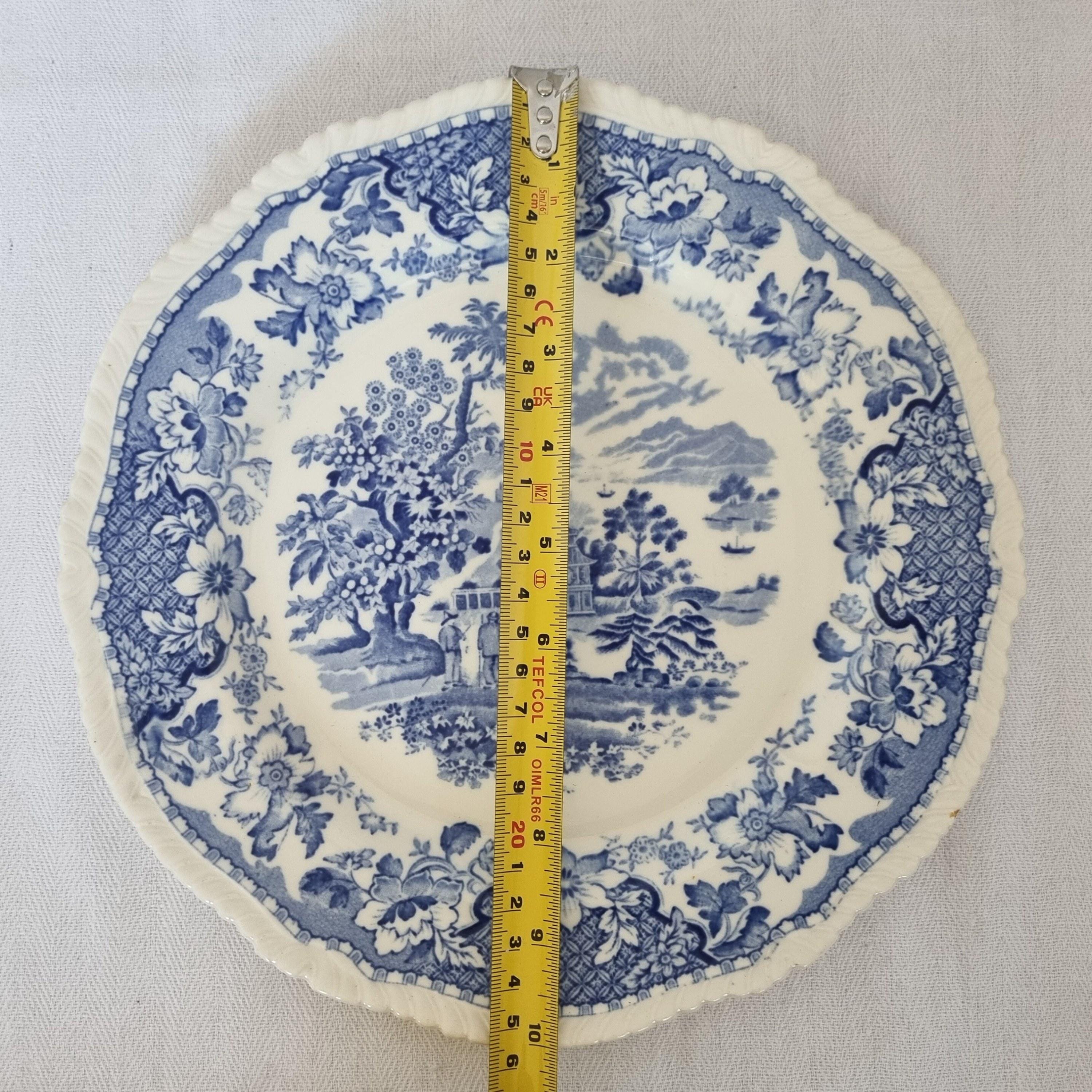 Blue White China Plate | Woods Burslem Seaforth | Vintage Pottery