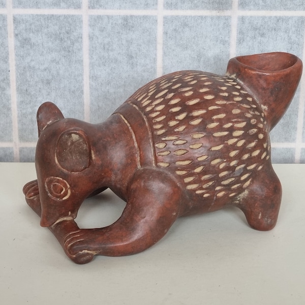 Vintage INAH Mexico Coati Colima Pottery Sculpture Large Authentic Reproduction