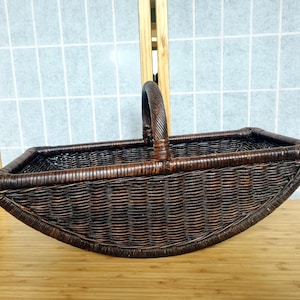 Large French Vintage Wicker Foraging Basket, Flower Trug, Garden Trug, Rustic Decor, Garden Gift Trug