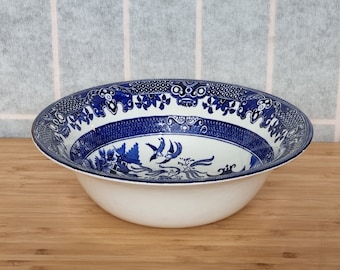 Set of 4 Blue Vintage Willow Burleigh Ware Rimmed Bowls for 115