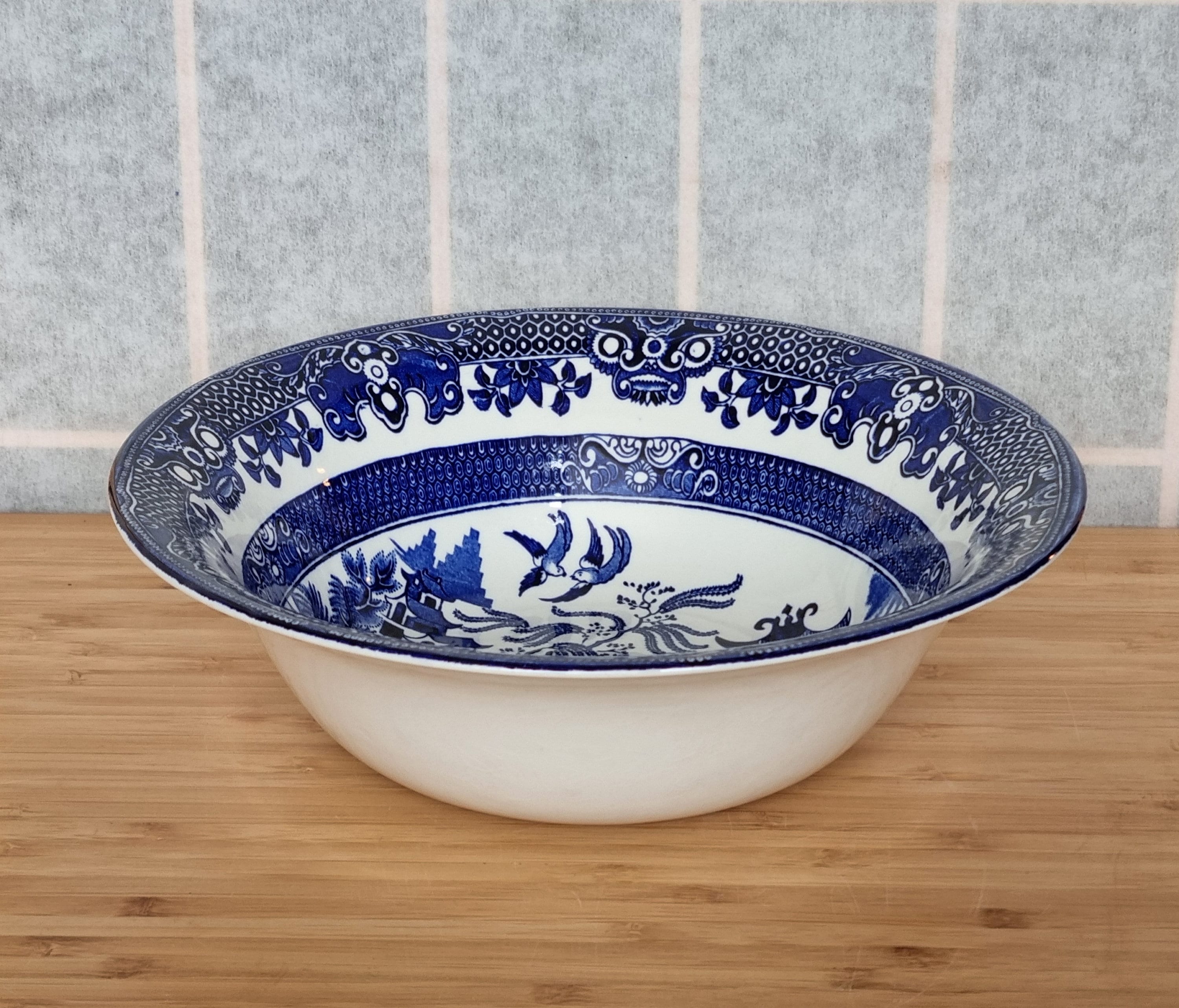 burleigh ウイロー　ボウル4枚組 Burleigh Ware Blue Willow Bowl | Deep Serving Dish 21cm | Vintage