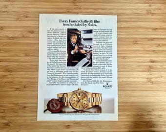 フランス雑誌L'ILLUSTRATION広告 ROLEX 1939年 オリジナル Vintage Rolex Watch Ad – Franco Zeffirelli – 1980s Luxury Print