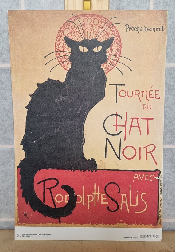 Black Cat Chat Noir Poster | Vintage French Cabaret Wall Art