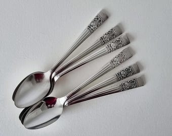 Vintage Dining Spoon Set, Coronation Pattern Oneida Silverplate, Art Deco Flatware, Replacement Table Spoons, Classic Cutlery Set