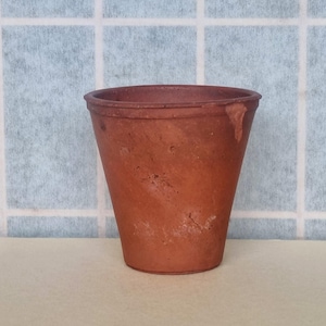 English Rustic Terracotta Plant Pot | Vintage Handmade Small Planter | Natural Clay Garden Container