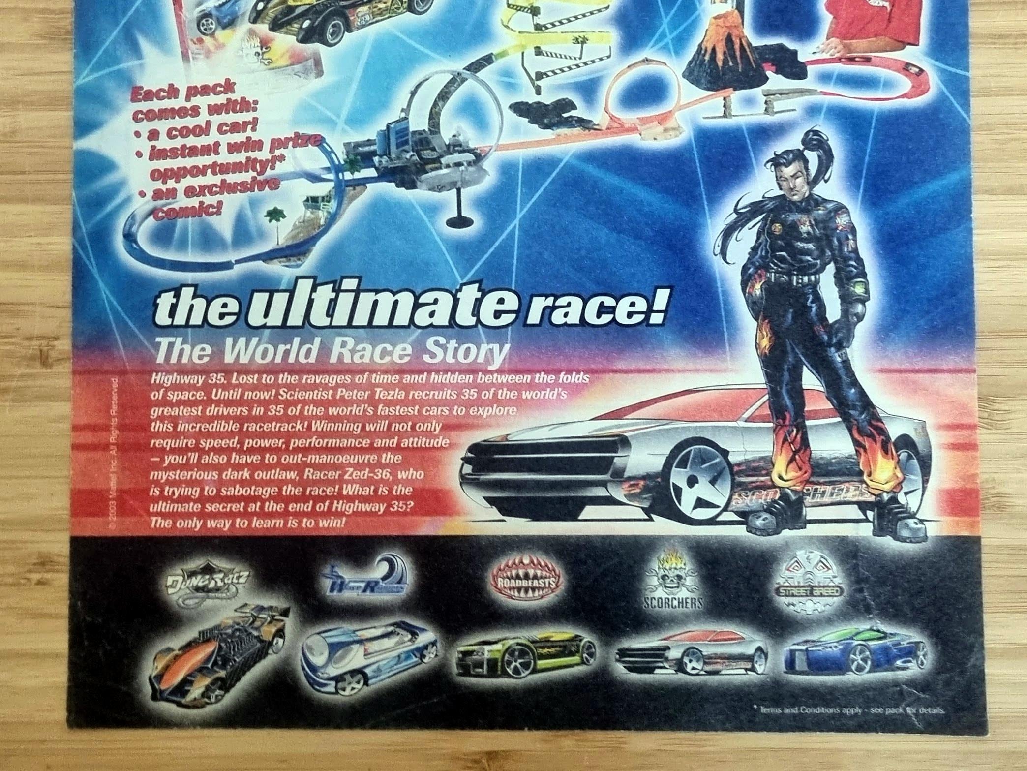 Original 2003 Hot Wheels Highway 35 World Race Advert, 35th