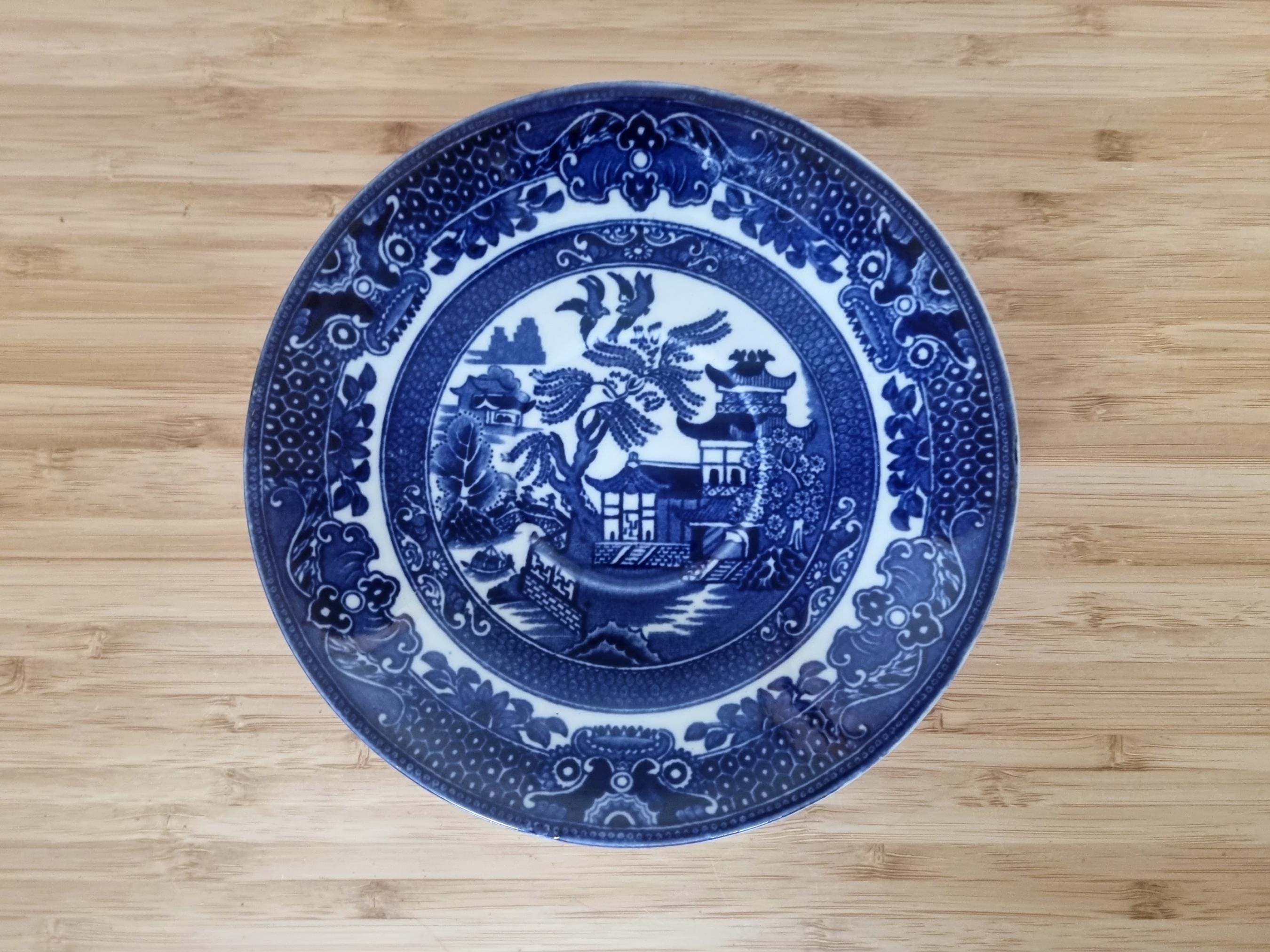 英国バーレイ社製　レア　バーレイ　ブルーウィロー　スクエアプレート1枚 英国バーレイ社製 レア バーレイ ブルーウィロー スクエアプレート1枚