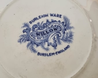 Burleigh Ware Blue Willow Bowl | Deep Serving Dish 21cm | Vintage