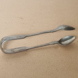 Vintage Silver Plated Sugar Tongs English Flatware Signed