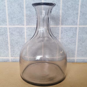 Georgian Glass Decanter | Antique English Wine Carafe | Hand Blown Cut Glass Bottle | 10 inch Pontil Mark Base 1800s