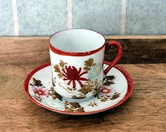 ヴィンテージ 日本製 鶴 ティーカップ＆ソーサー | 九谷焼 ティー