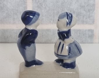 LARGE! Two Royal Delft 1970 FARMER & WIFE Figurine Matched Set