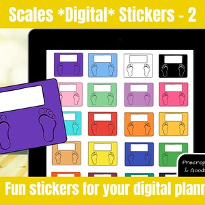 SCALES Digital Stickers Set 2 for Weigh In Day POUNDS LOST Digital Stickers | Weight Loss Digital Stickers | Goodnotes xodo