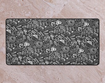 Tapis de bureau pâtes italiennes : tableau, bloc de bureau de jeu antidérapant