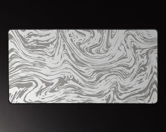 Tapis de bureau contours abstraits : design topographique minimaliste moderne