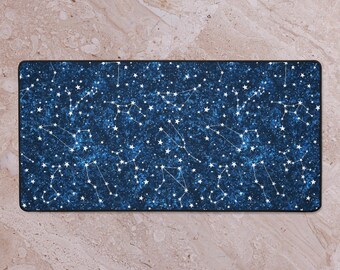 Tapis de bureau Astrology Dark Space - Zodiac Constellations Stars Tapis de souris de qualité supérieure pour le jeu et le bureau, base en caoutchouc antidérapante durable