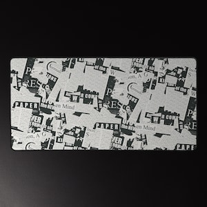 Tappetino da scrivania in carta di giornale anticata – Texture vintage di carta strappata per mouse da gioco e da ufficio, resistente tappetino antiscivolo