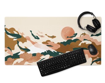 Tapis de bureau japonais poissons koi : très grand tapis de jeu et de bureau
