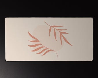 Tapis de bureau bohème feuilles naturelles - Tapis de souris botanique terreux pour jeu et bureau, tapis de souris antidérapant durable pour la maison et le travail